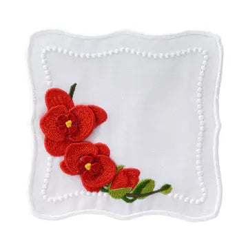 Bodrum Violeta Cocktail Napkins Set of 4 | 6in Red