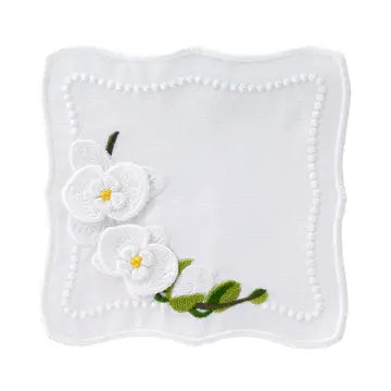 Bodrum Violeta Cocktail Napkins Set of 4 | 6in White