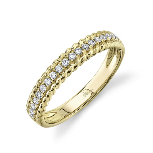 0.19Ct 14K YG Diamond Woven Band