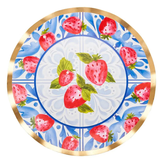 Bleu Strawberries Dinner Plates | 10in