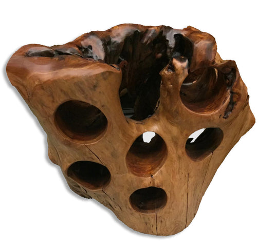 Wood Root Stump Wine Holder | 6 Bottle
