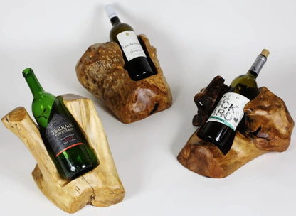 Wood Root Stump Wine Holder | 1 Bottle
