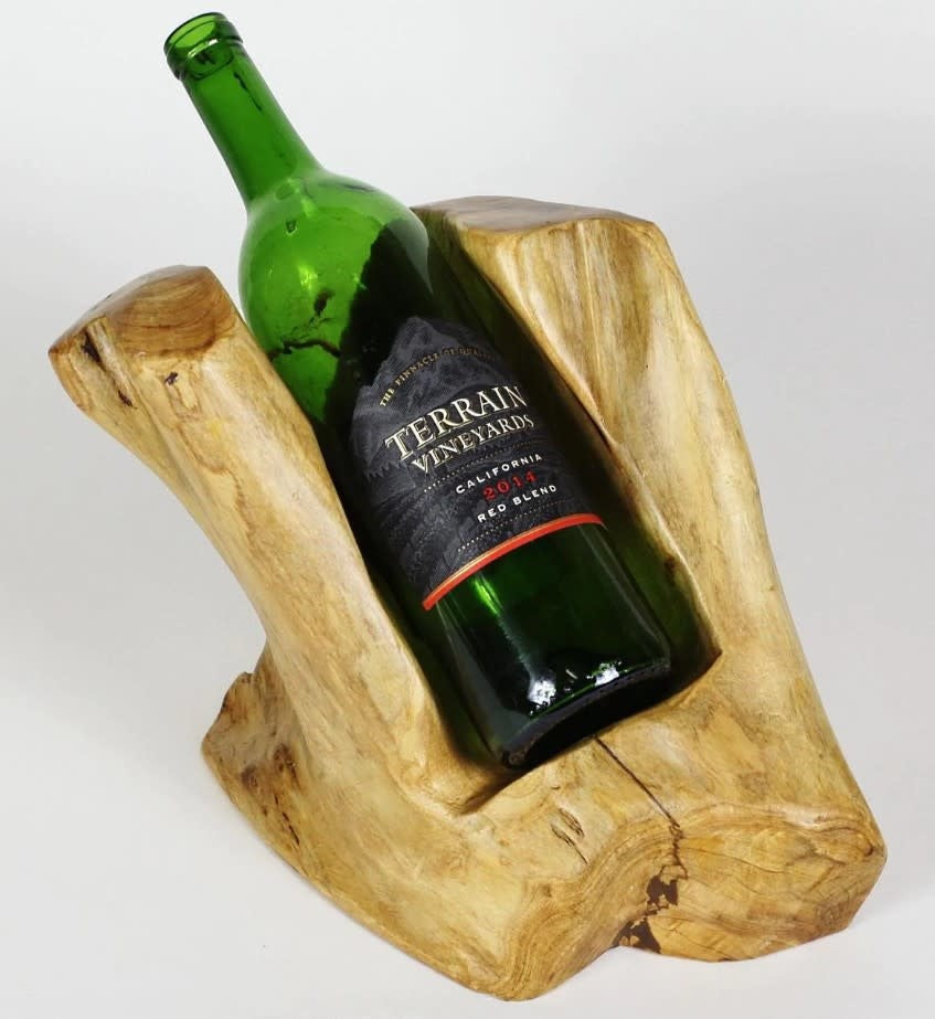 Wood Root Stump Wine Holder | 1 Bottle