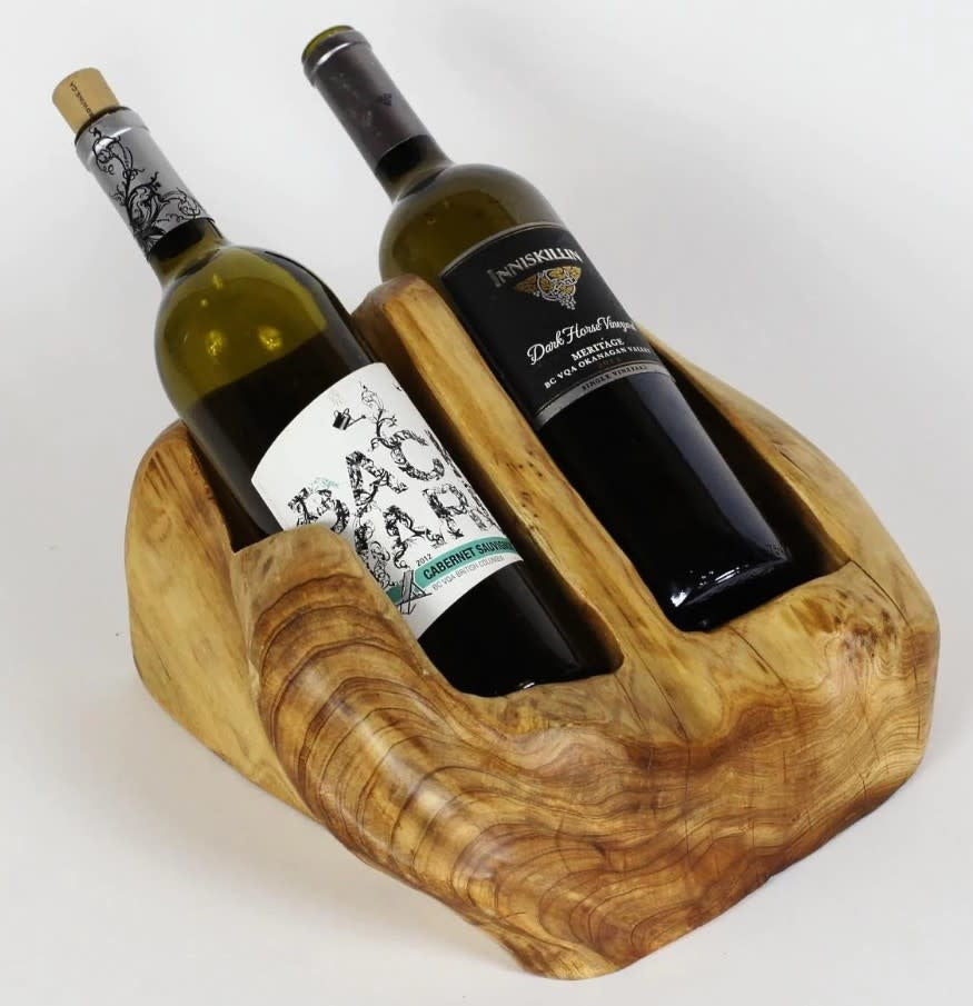 Wood Root Stump Wine Holder | 2 Bottle