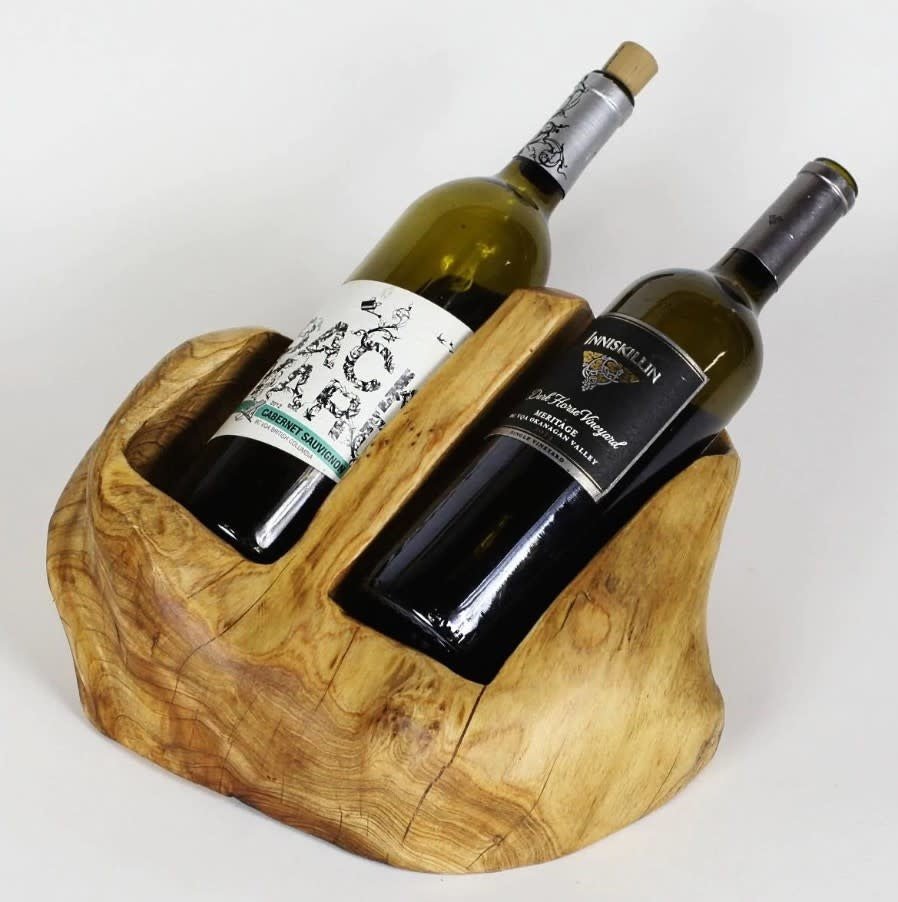 Wood Root Stump Wine Holder | 2 Bottle