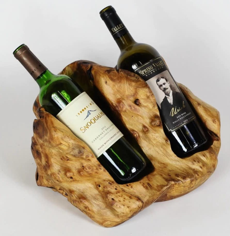Wood Root Stump Wine Holder | 2 Bottle