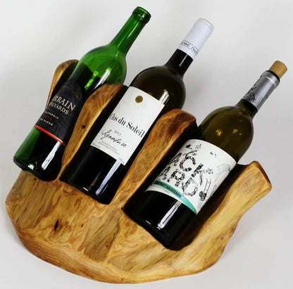 Wood Root Stump Wine Holder | 3 Bottle