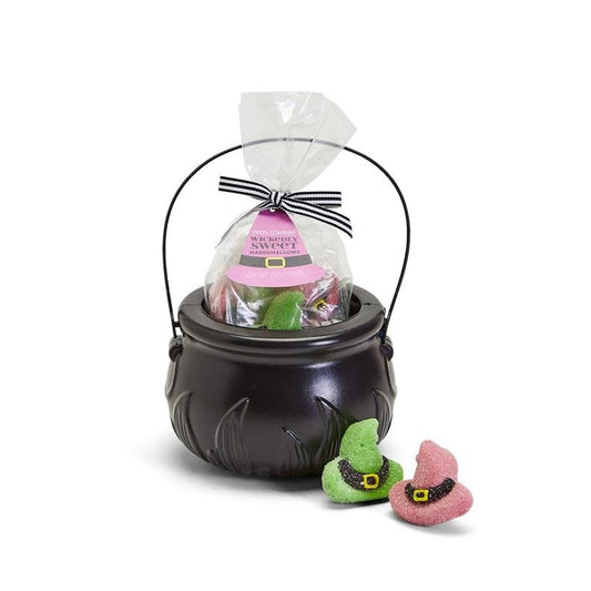 Wickedly Sweet Witch's Hat Marshmallow Candy in Cauldron