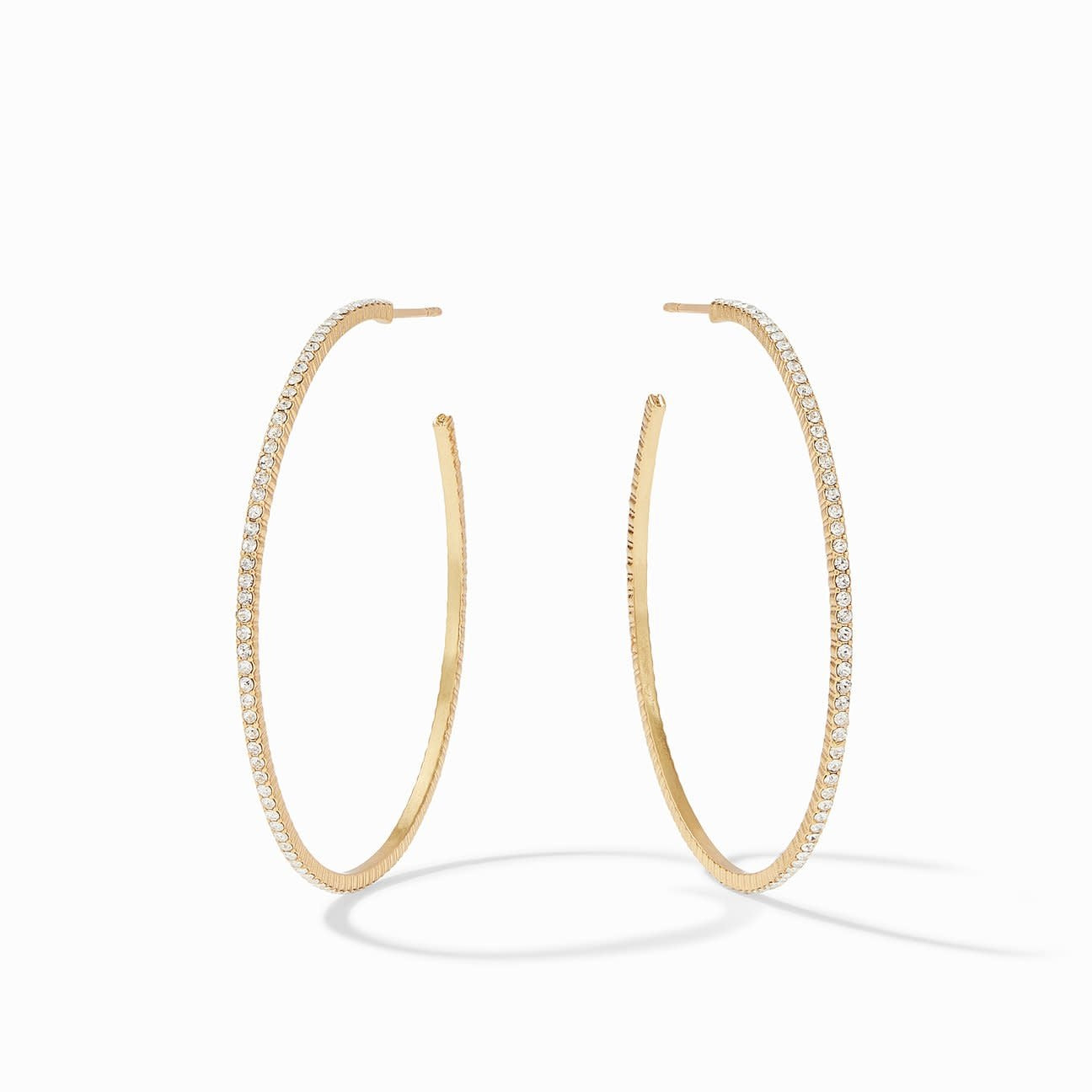 Windsor Gold Hoop Earrings | Crystal Extra Large 2in