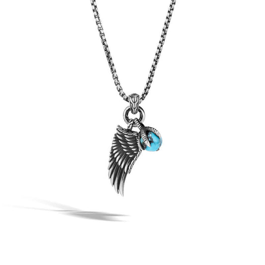 Legends Eagle Wing Pendant W/ Turquoise Necklace