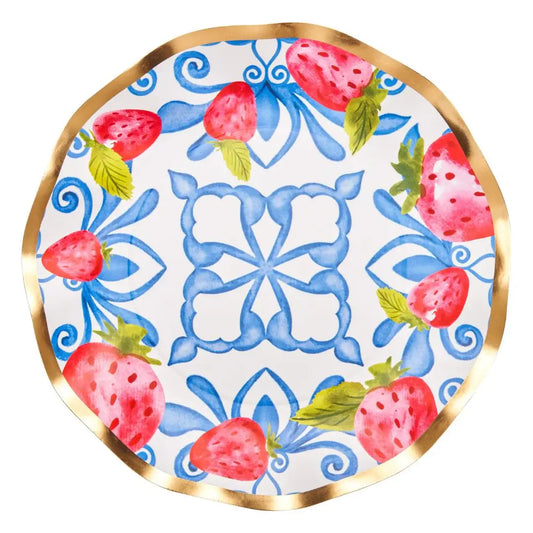 Bleu Strawberries Salad Plates | 8in