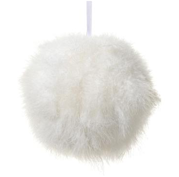 White Fur Ornament 5.9"