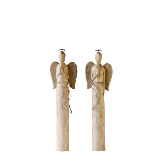 Hand-Carved Mango Wood Angel | 6.75in X 24.25in