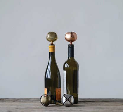 Jingle Bell Metallic Bottle Stopper