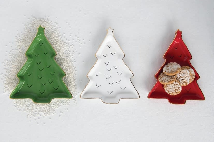 Christmas Tree Decorative Stoneware Tray | 7.25in