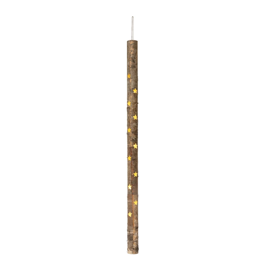 45" Birch Bark Tube w/ Star Cut Outs LED