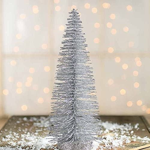 Glitter Silver Bottle Brush Tree