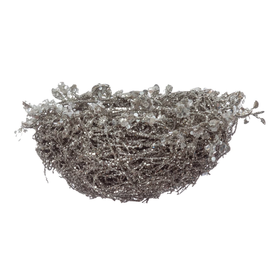 Glitter & Ice Faux Bird Nest