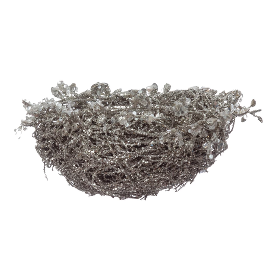 Glitter & Ice Faux Bird Nest