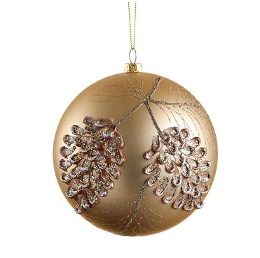 Gold Pinecone Ornament 4.75"
