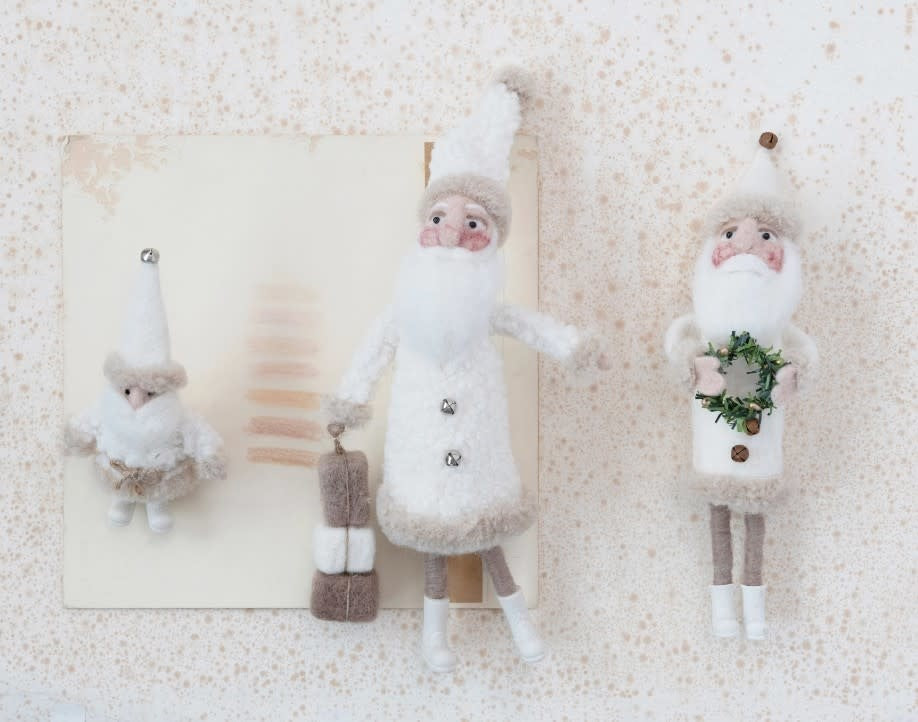 Wool Felt Santa | Cream 7in