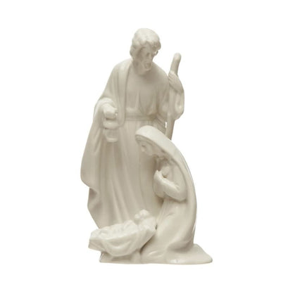 Holy Family Nativity | White Stoneware 7.75in