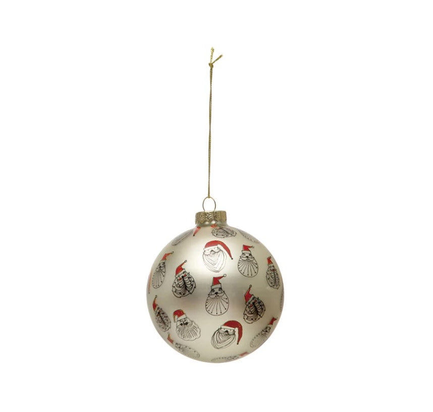 Glass Ball Santa/Snowman Ornament | 4in