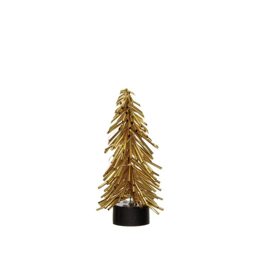 Gold Tubular Tree with Lights | 6.75in