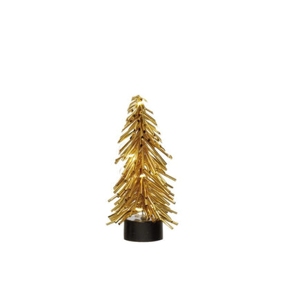 Gold Tubular Tree with Lights | 5in