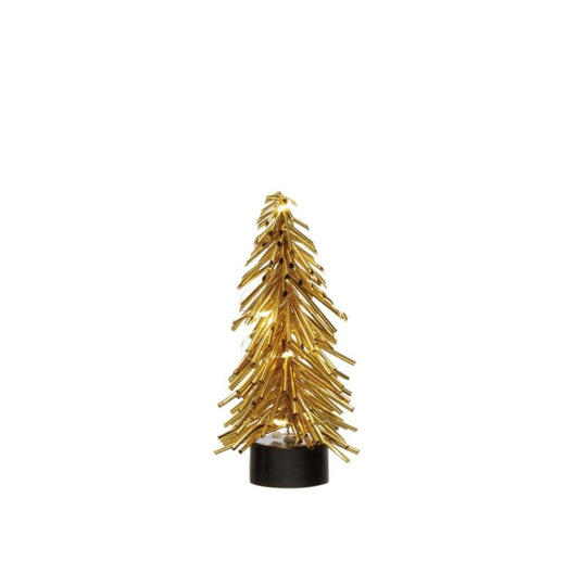 Gold Tubular Tree with Lights | 5in