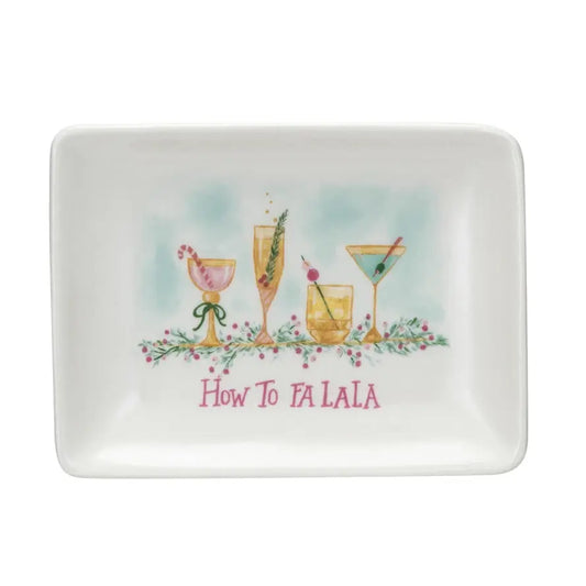 Fa La La Cockails Stoneware Dish | 4x3in