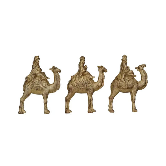 Three Wisemen on Camel Set of 3 | Gold 5.75in