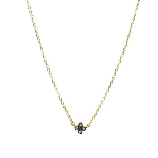Mini Clover Necklace - Gold and Black