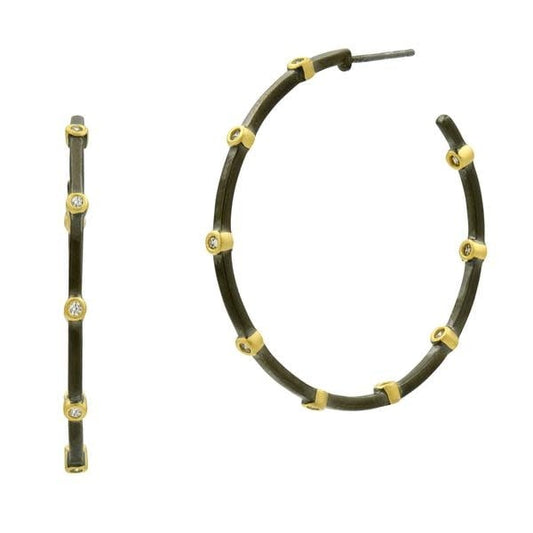 Signature Thin Bezel Hoop Earrings