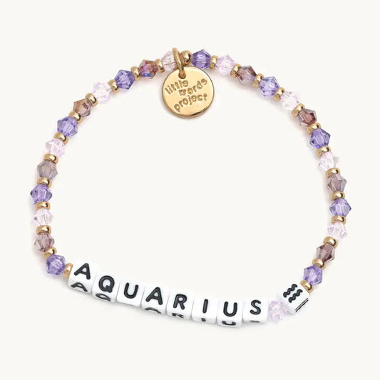 Aquarius Zodiac Beaded Stretch Bracelet