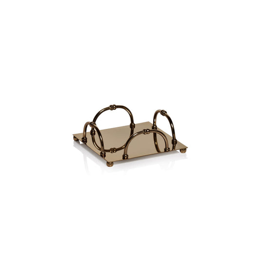 Polished Stainless Steel Napkin Holder | Gold Cocktail 6.25in